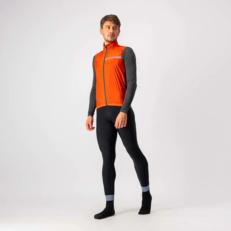 Castelli Squadra Stretch Vest in Fiery Red and Dark Gray-7